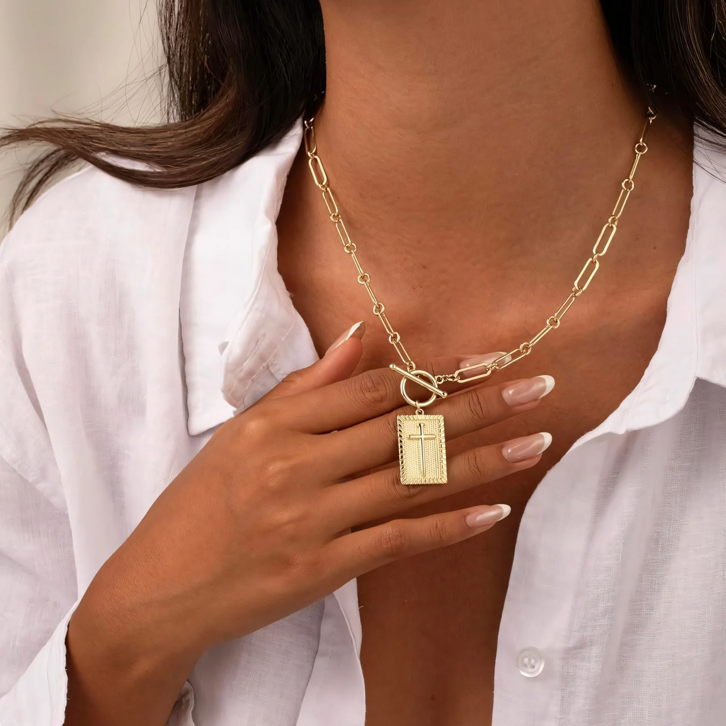 Nail Cross Necklace